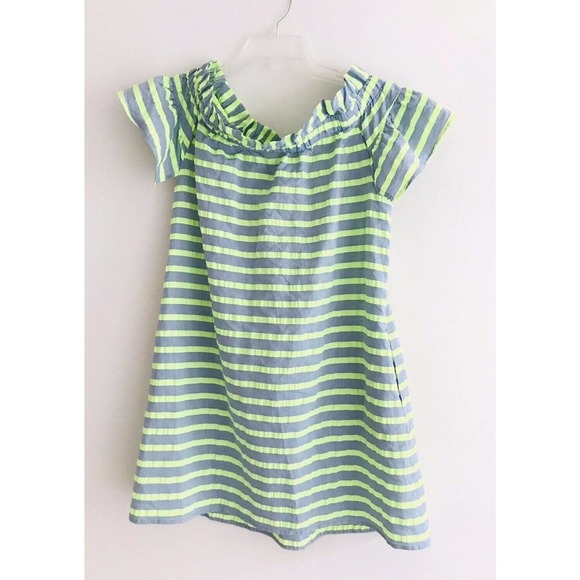 Anthropologie | Corey Lynn Calter Stripe Dress XS Off Shoulder Tunic Green - Picture 4 of 10